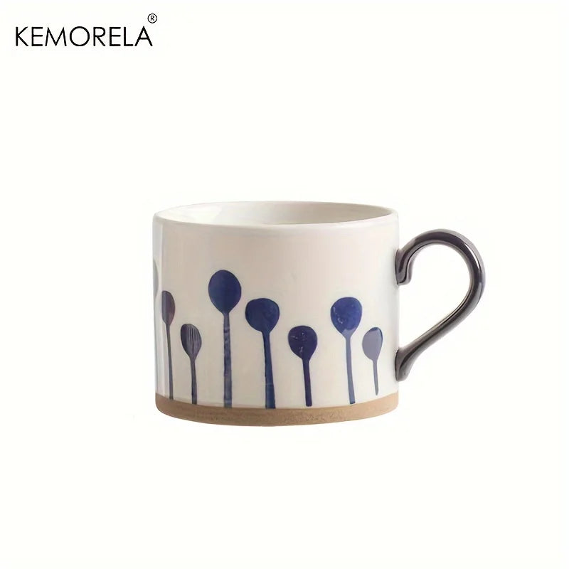 KEMORELA 450ml Nordic Ceramic Coffee Mug with Handle | Retro Ceramic Coffee Mug Axl B 301-400ml