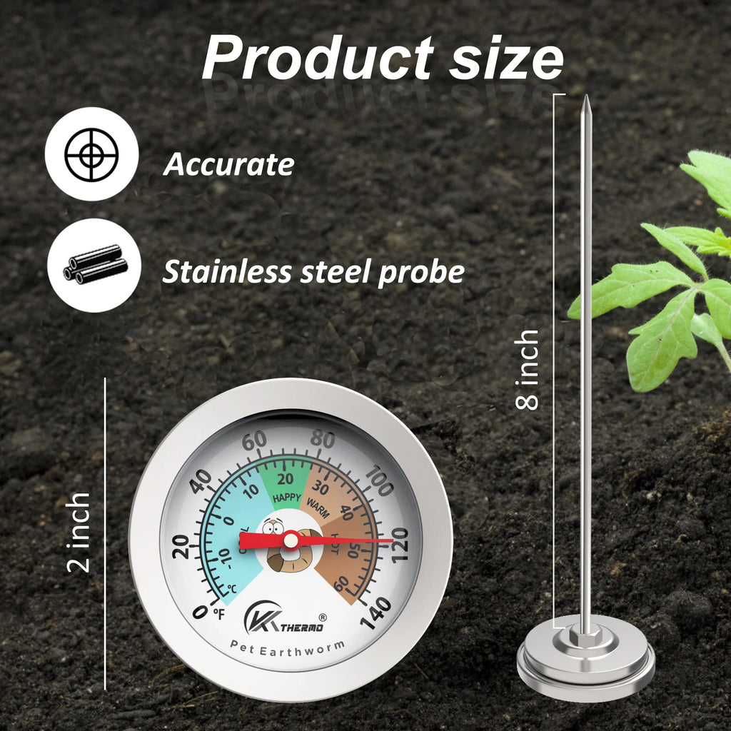Soil Thermometer 20cm Stainless Steel Probe – Garden & Compost Soil Thermometer Axl