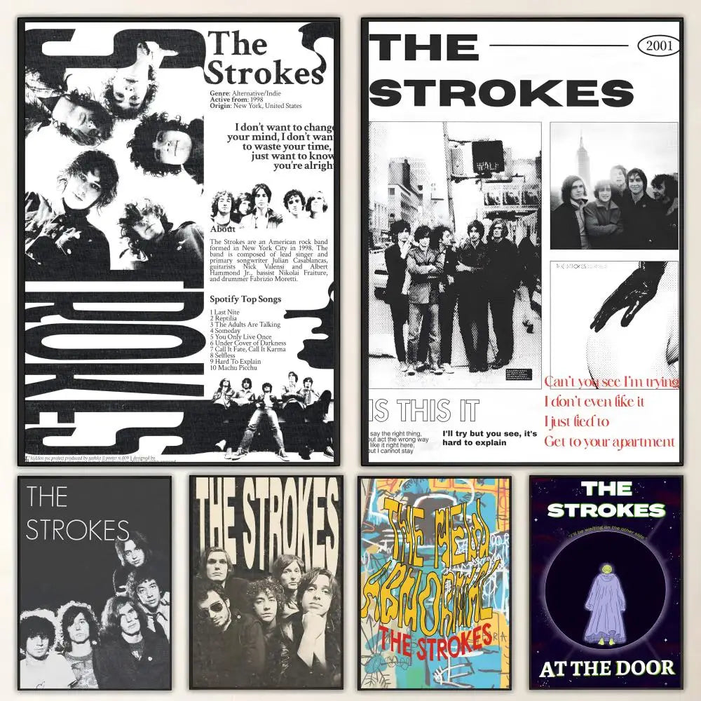 The Strokes Band HD Poster – Waterproof Sticky Wall Art Decor Music Band Poster Axl