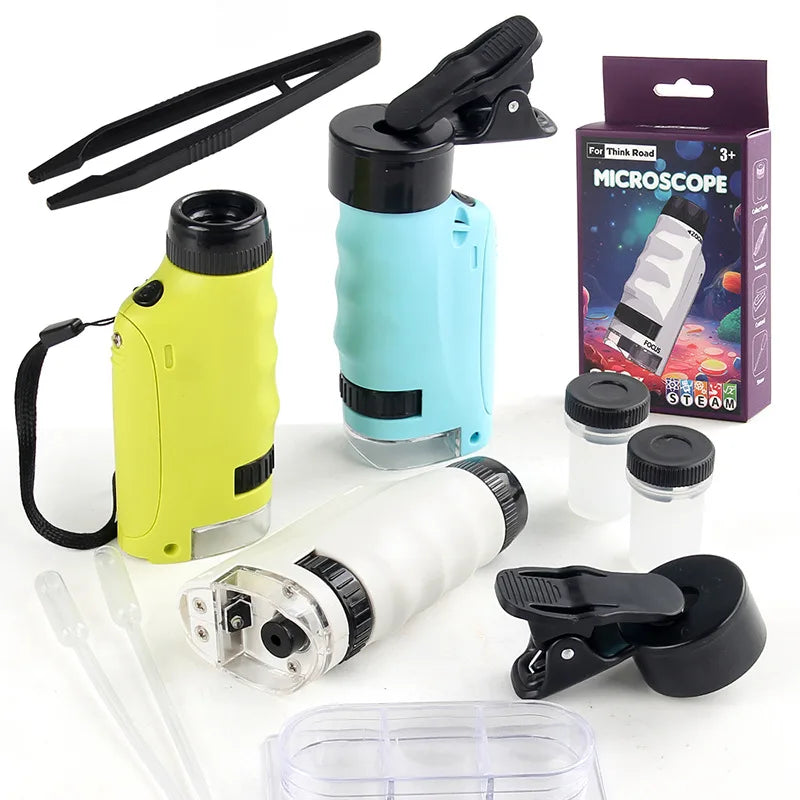 Kids Portable Mini Handheld Microscope – 500X Science Toy Kids Science Microscope Axl