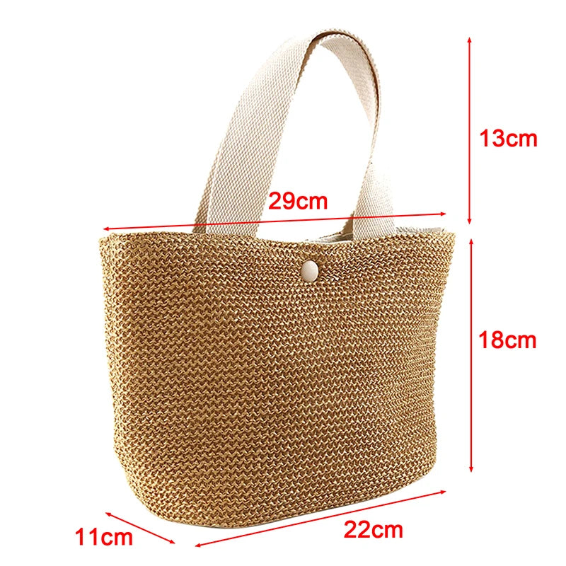 Women's Straw Woven Beach Tote Bag – Casual Shoulder Handbag Woven Tote Bag Axl