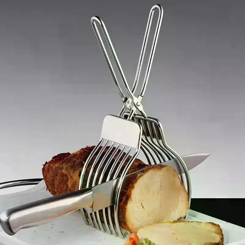 Stainless Steel Cutting Tongs – Meat, Bread & Cheese Slicer Kitchen Cutting Tongs Axl