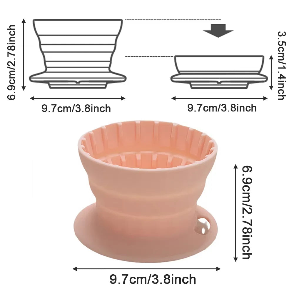 Collapsible Silicone Pour Over Coffee Dripper for Travel & Camping Coffee Dripper Axl