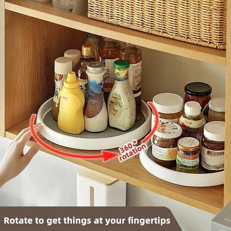 360° Rotating Spice Rack – Non-Slip Kitchen Organizer Tray Rotating Spice Rack Axl