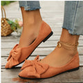 Women's Pointed Toe Bow Flat Loafers | Casual Slip-On Flats Women's Flat Loafers Axl Orange 37