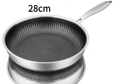 316 Stainless Steel Tri-Ply Honeycomb Wok Pan | All Stoves Stainless Steel Wok Pan Axl As whown 4 28cm