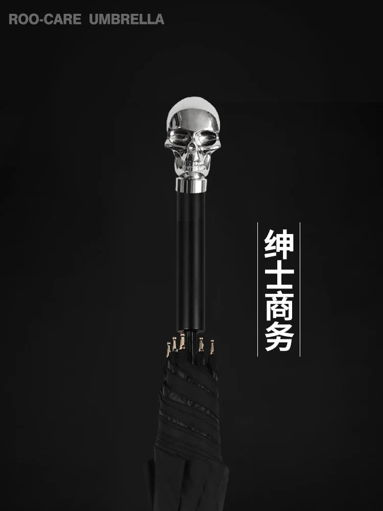 XL Skull Head Long Handle Windproof Golf Umbrella – Men's Gift Long Handle Umbrella Axl