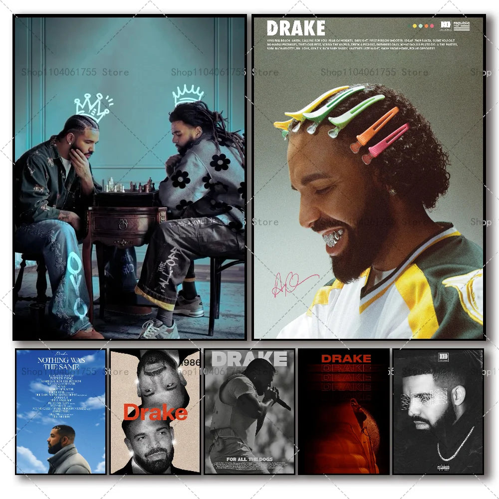 Drake Rapper Wall Poster – Self-Adhesive Waterproof Art Sticker Wall Art Poster Axl