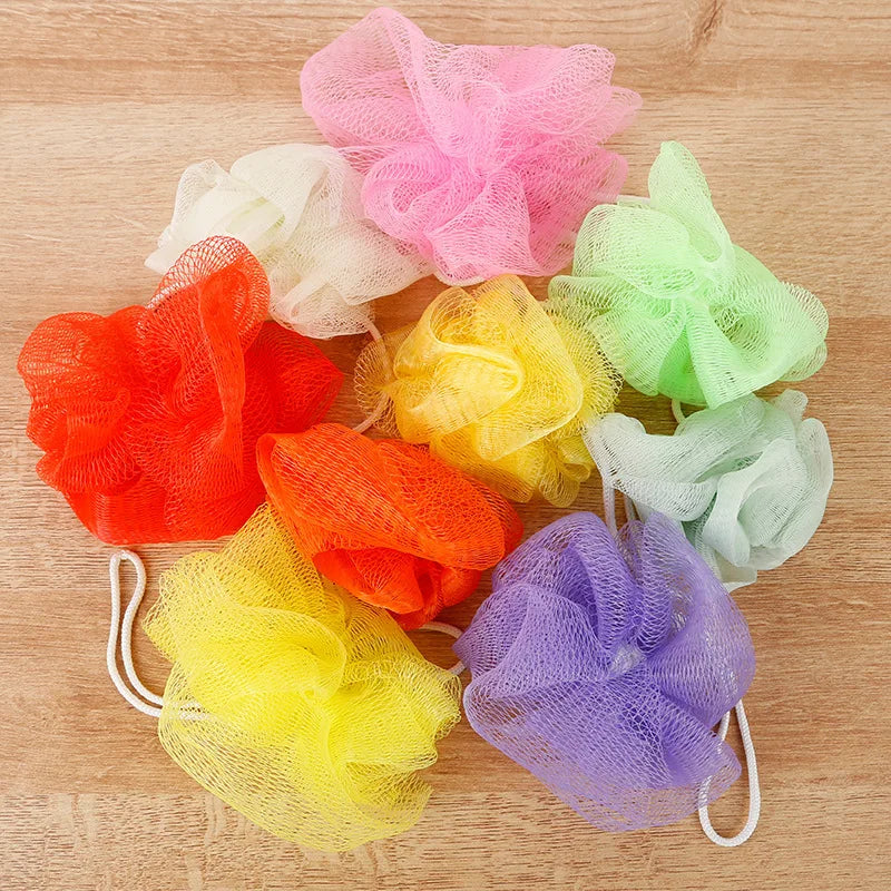 10-Pack Exfoliating Mesh Bath Sponge Puff Balls – Random Colors Bath Sponge Puff Axl 10Pcs Random Color