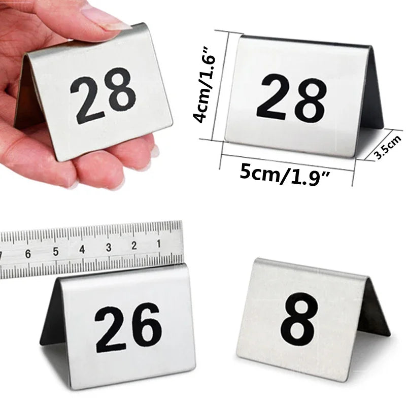 Stainless Steel Tent Table Numbers 1–100 | Wedding & Events Table Number Cards Axl