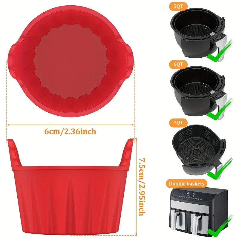 KEMORELA 4-Pack Silicone Ramekins – Air Fryer & Muffin Molds Silicone Baking Molds Axl