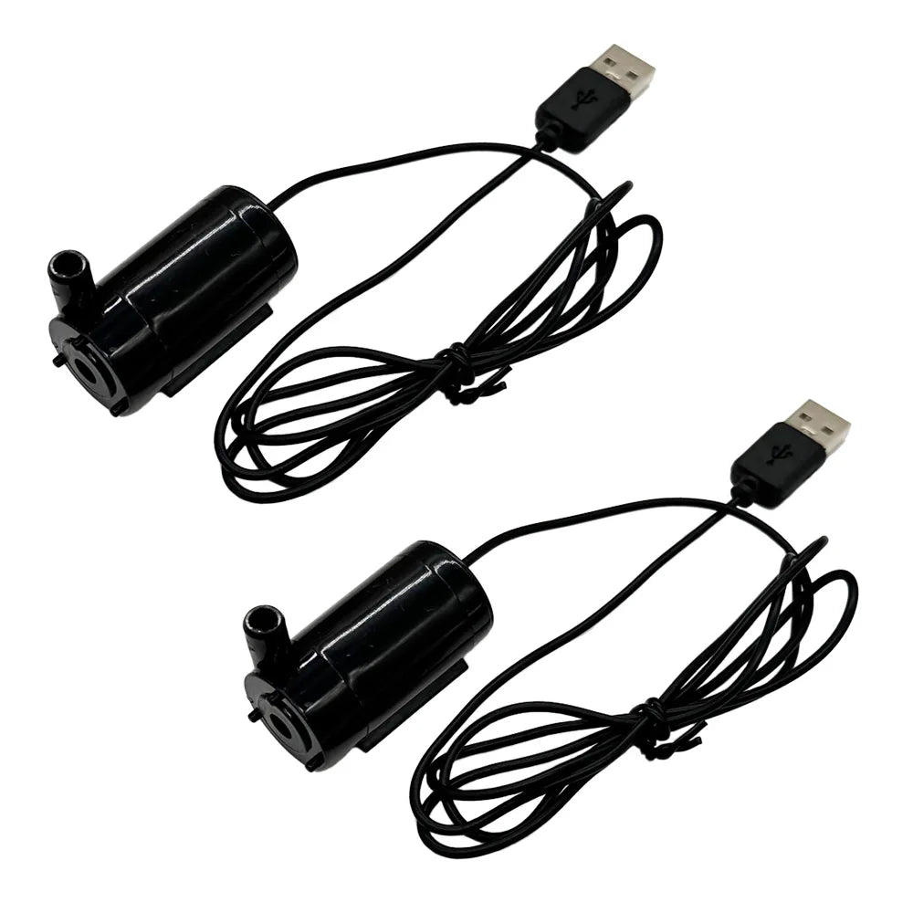 USB Mini Brushless Water Pump – Aquarium, Fountain & Hydroponics Submersible Water Pump Axl 2pcs Black
