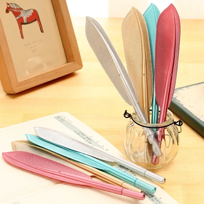 Feather Gel Pens Set of 3 – 0.5mm Cute Novelty Writing Pens Novelty Gel Pens Axl