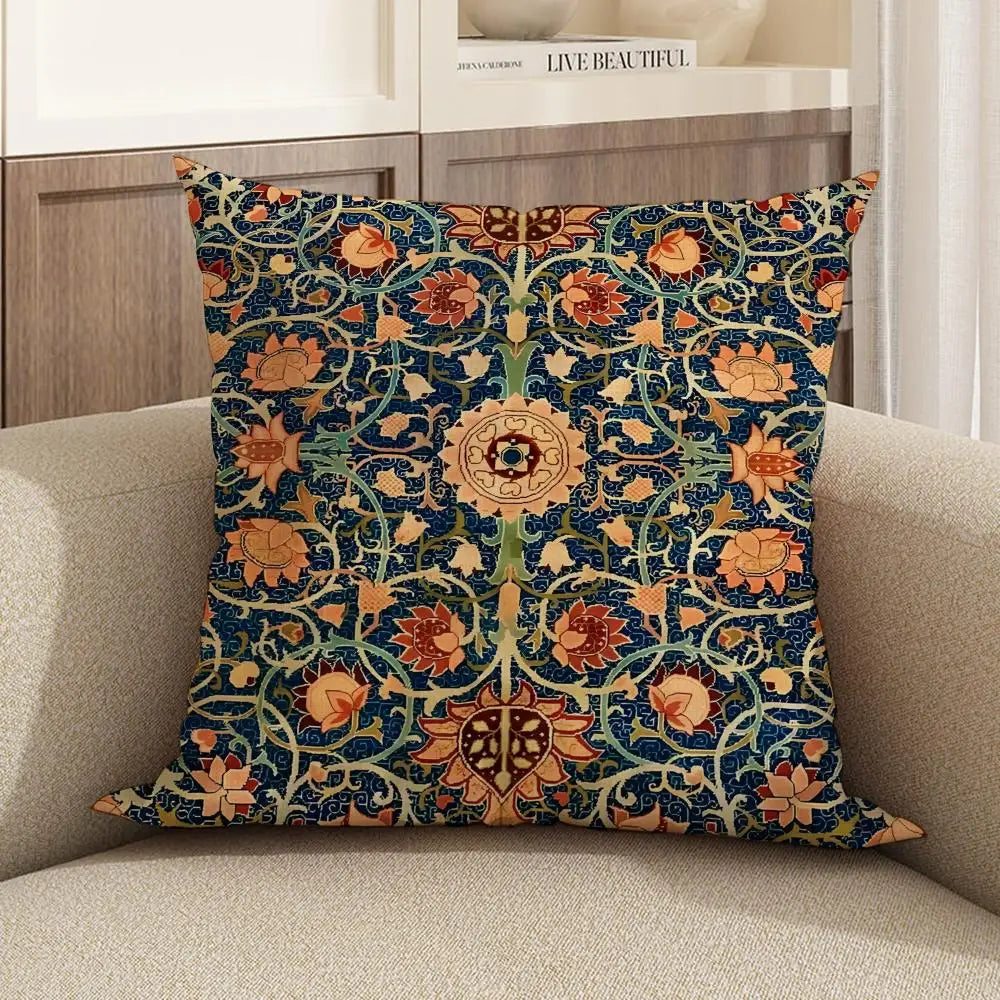 William Morris Linen Cushion Cover – Sofa, Bed & Chair Décor Linen Cushion Cover Axl White12 35X35cm