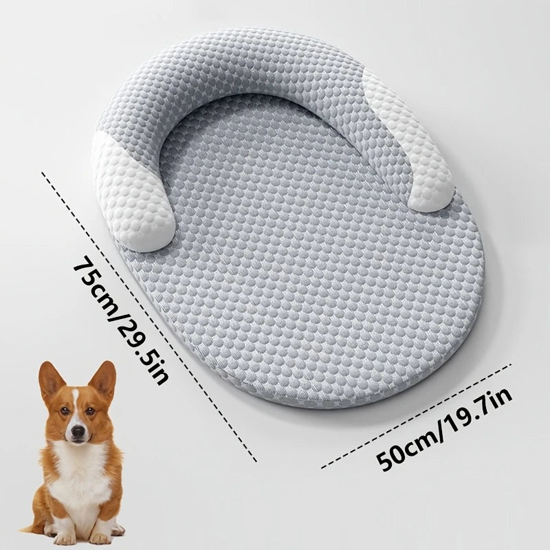 Ice Silk Cooling Pet Bed – Oval Mat for Dogs & Cats | S–XL Pet Cooling Bed Axl XL-1pcs
