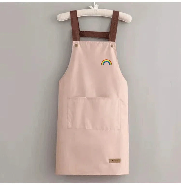 Waterproof Kitchen Apron with Large Pocket – Chef & Restaurant Kitchen Work Apron Axl Pink Rainbow OneSize