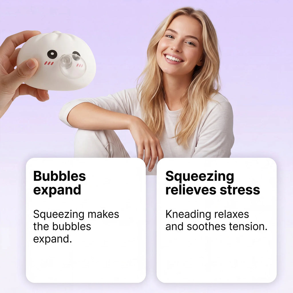 Dumpling Squishy Bubble Blowing Fidget Toy – Sensory Squeeze Sensory Squeeze Toy Axl