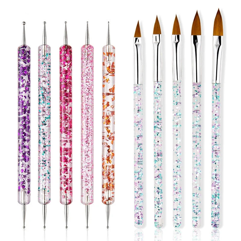 Nail Art Brush Set 8/12/20 Pc – Pointed Line & Detail Brushes Nail Art Brush Set Axl E