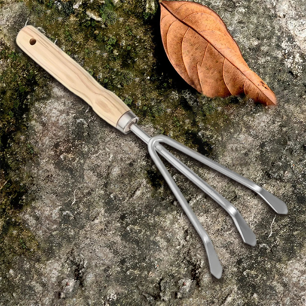 Garden Hand Trowel, Rake & Cultivator Set – 1 or 5 Pcs Garden Hand Tool Set Axl Three-toothrake