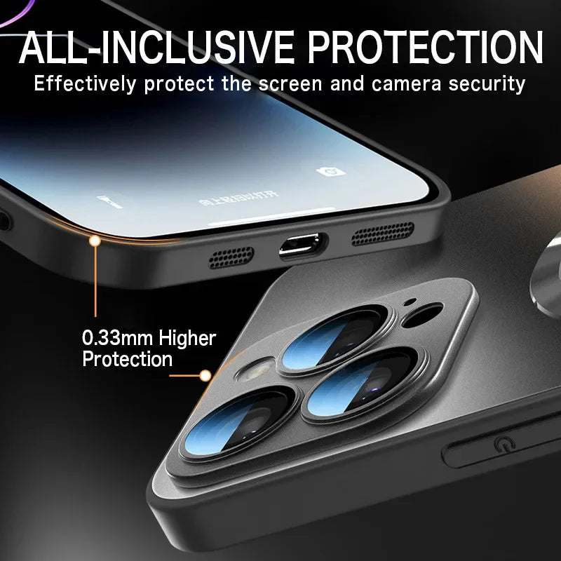 Matte MagSafe iPhone Case – Shockproof Camera Protection Cover Magnetic Phone Case Axl