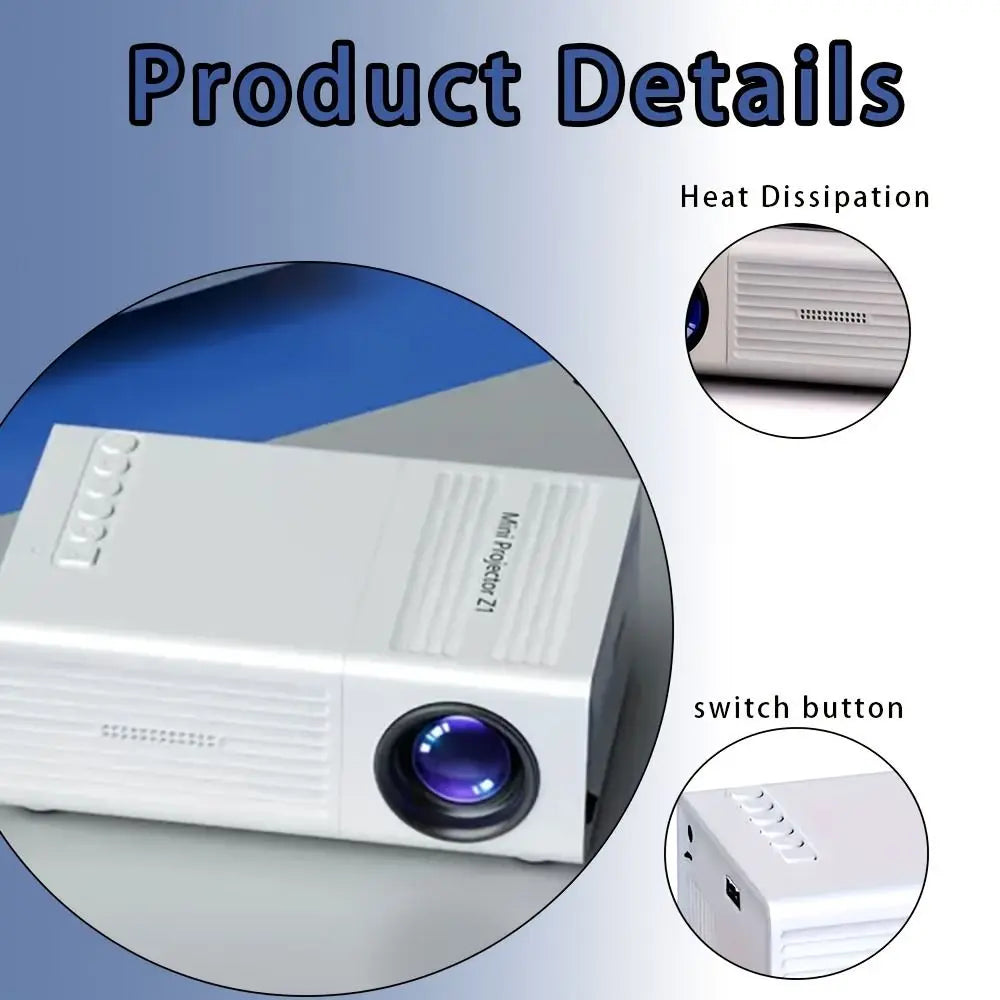 DITIPOO 1080P Mini Projector – Built-in Speaker & Remote Mini Projector Axl