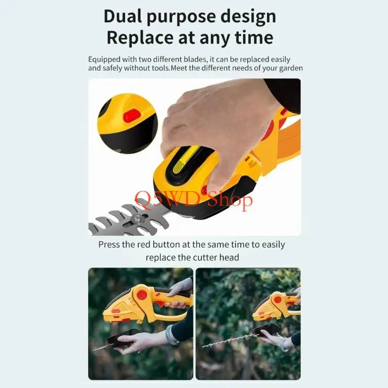 Cordless Hedge Trimmer & Grass Shear | 18V/20V Battery Compatible Cordless Hedge Trimmer Axl