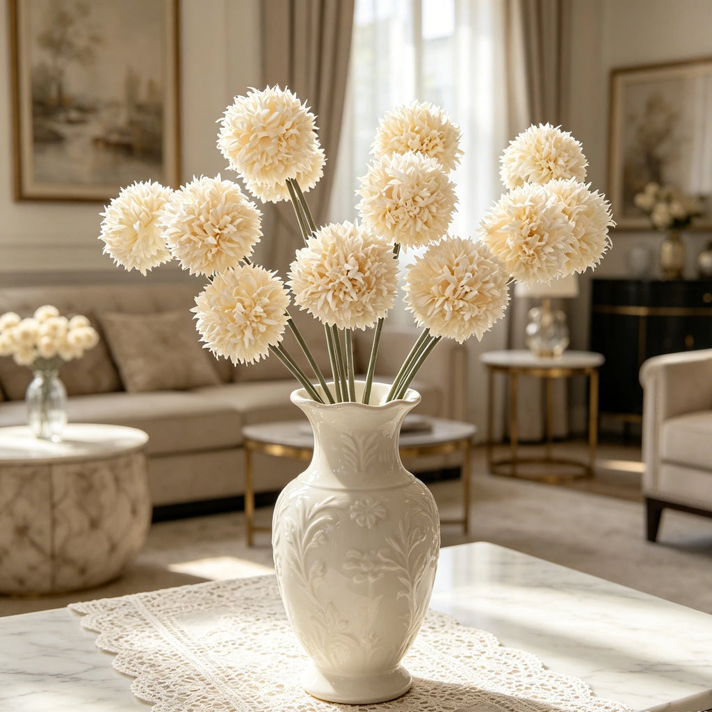 Silk Chrysanthemum Artificial Flower Bouquet | Wedding & Home Décor Artificial Flower Stem Axl