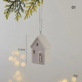 Ceramic Christmas House Pendant – Hollow Snow House Ornament Christmas Ornament Axl 01