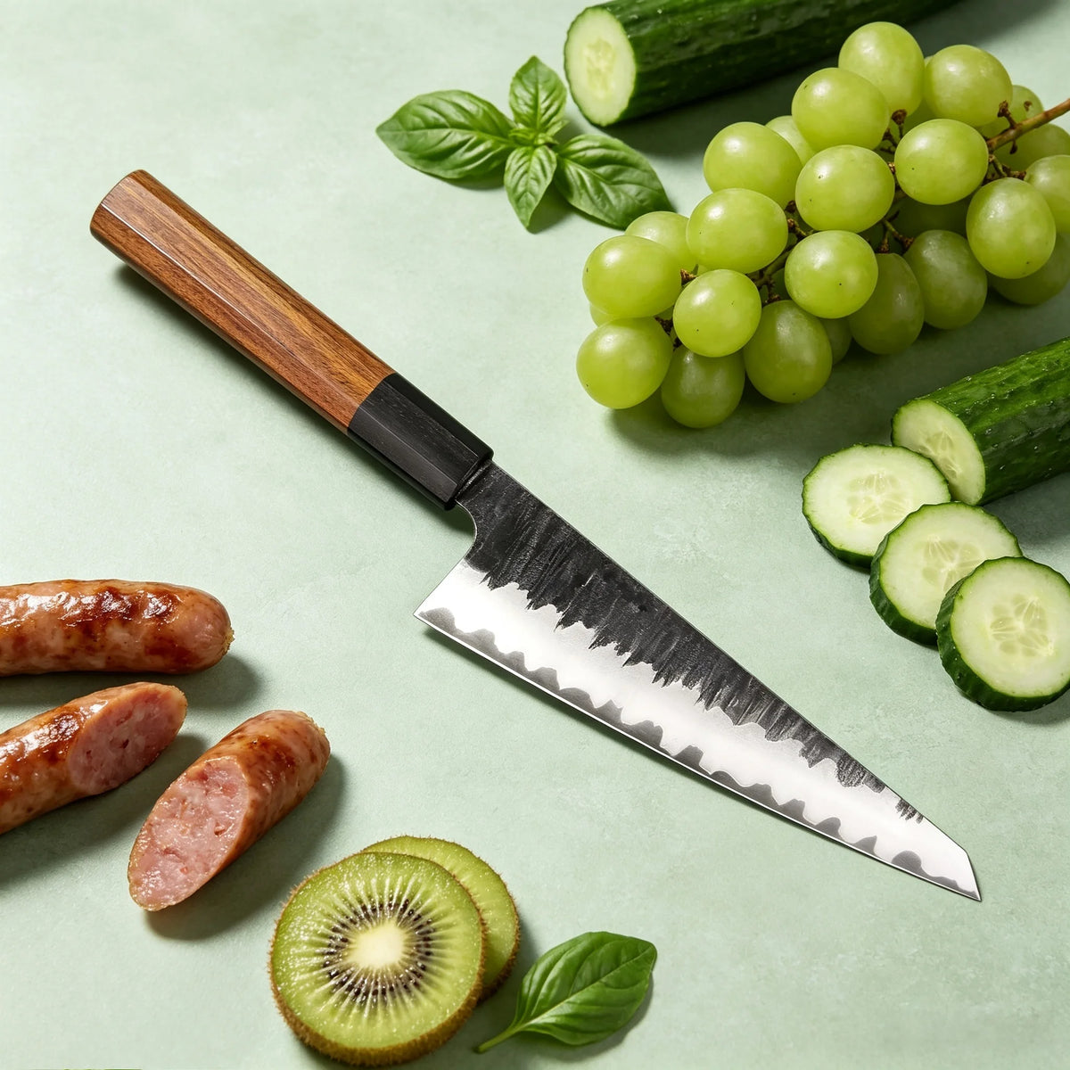 Japanese Kiritsuke Chef Knife – Clad Steel & Wood Handle Chef Knife Axl Kiritsuke Knife 11 inch