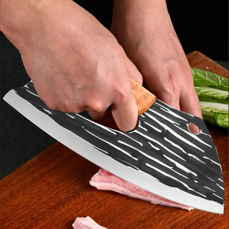 InLeung Stainless Steel Cleaver Knife – Sharp Kitchen Chef Knife Kitchen Cleaver Knife Axl