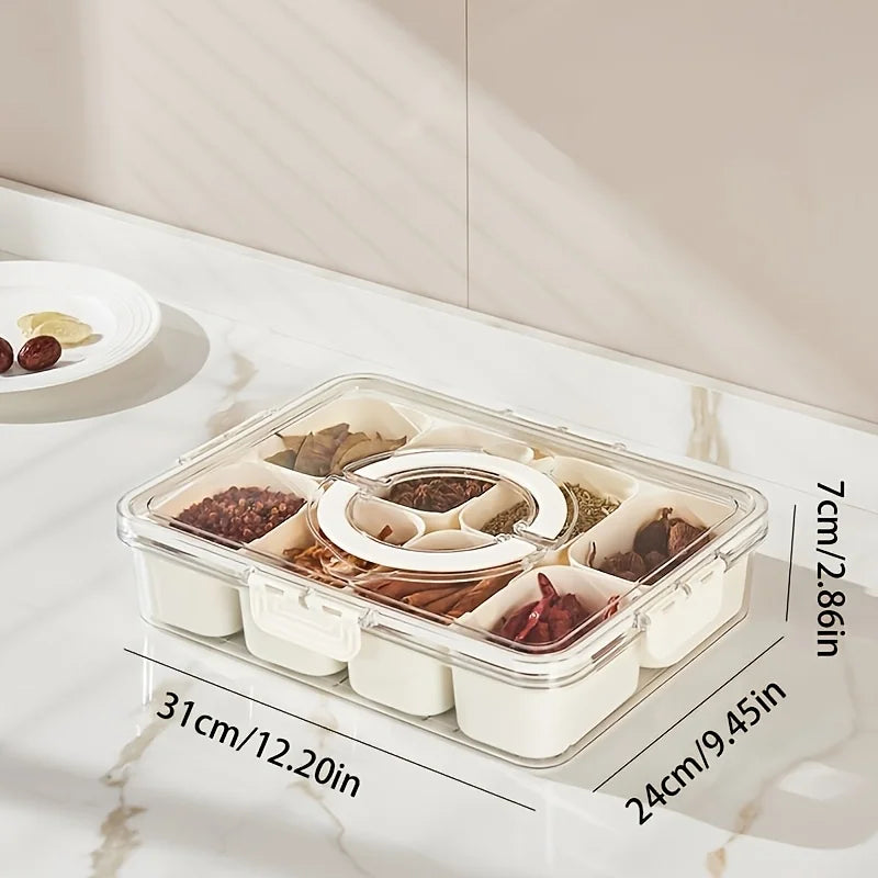 8-Grid Divided Serving Tray with Lids | Snack Storage Container Food Storage Container Axl