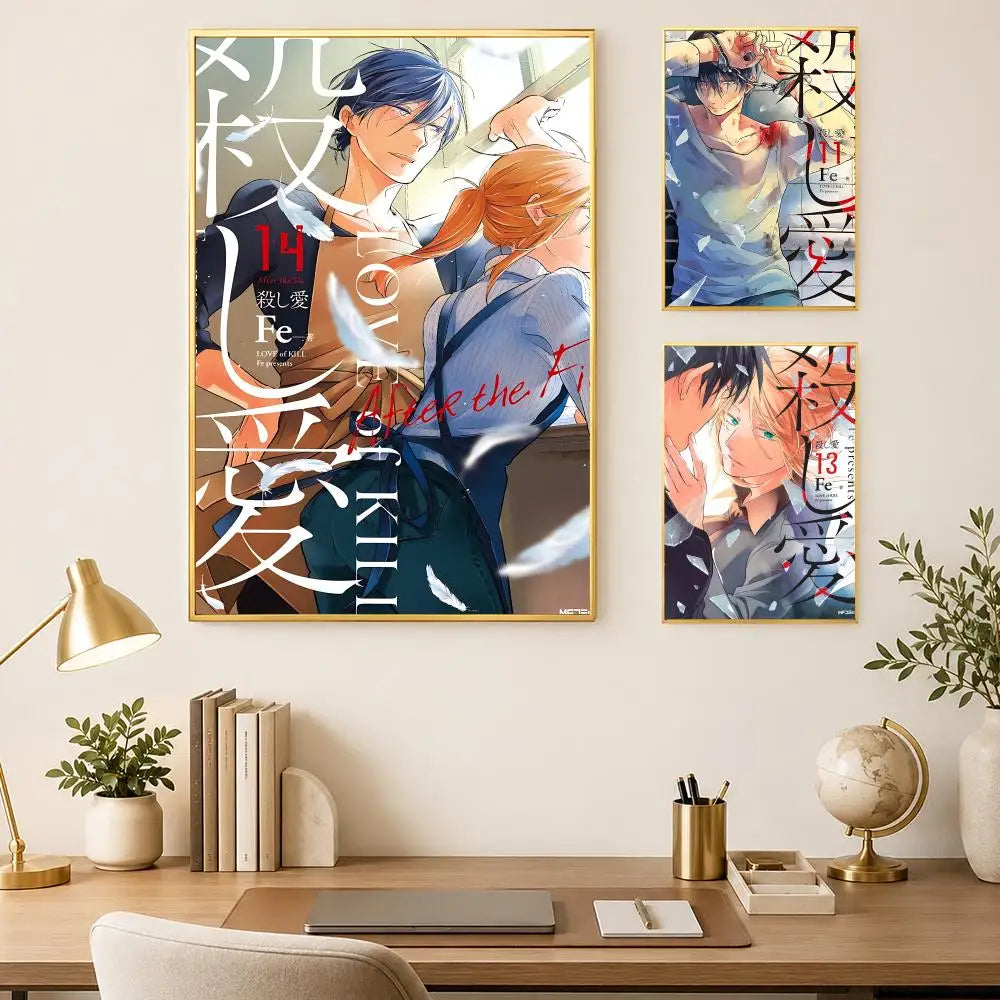 Koroshi Ai Anime Self-Stick Wall Poster – HD Waterproof Art Anime Wall Poster Axl