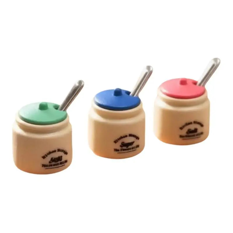 3-Piece 1/12 Dollhouse Miniature Seasoning Jar Set | Kitchen Dollhouse Accessories Axl