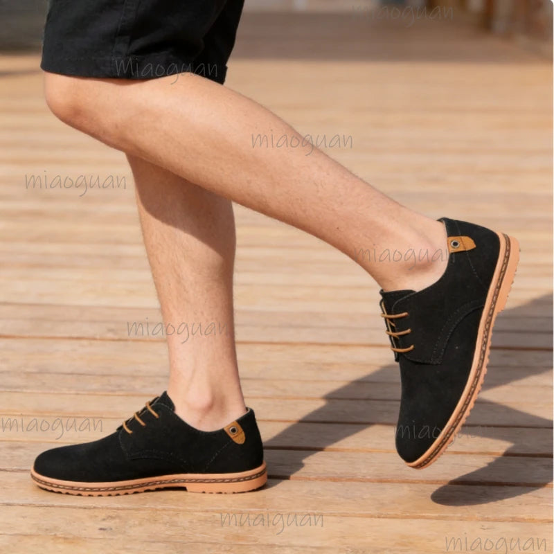 Men's Retro Suede Loafers – British Slip-On Casual Flat Shoes Men's Loafers Axl