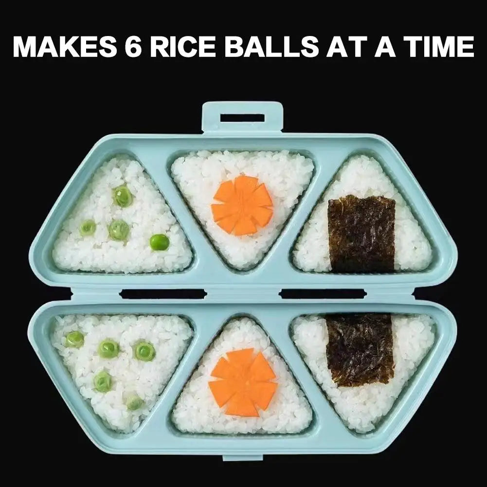 Triangle Onigiri Mold & Bento Box – 3-Grid Rice Ball Maker Onigiri Rice Mold Axl