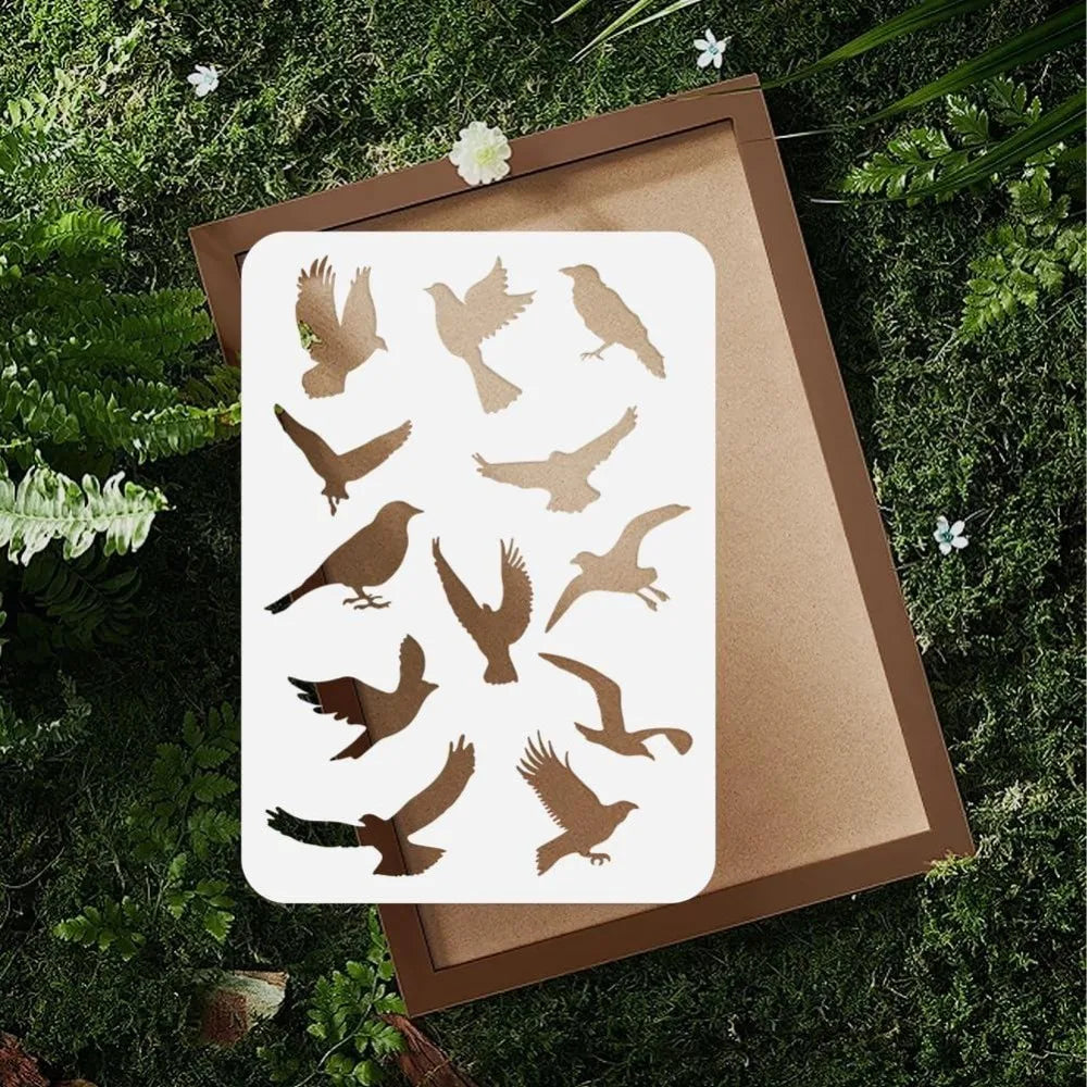 Bird Flock A4 Reusable Craft Stencil for DIY Wall & Home Decor Craft Stencil Axl