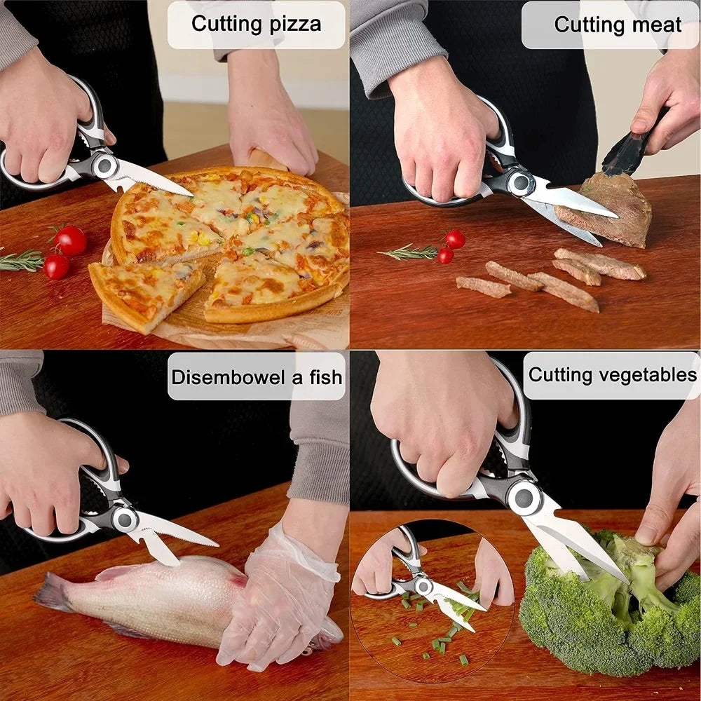 Professional Stainless Steel Kitchen Scissors | Multi-Function Kitchen Shears Axl