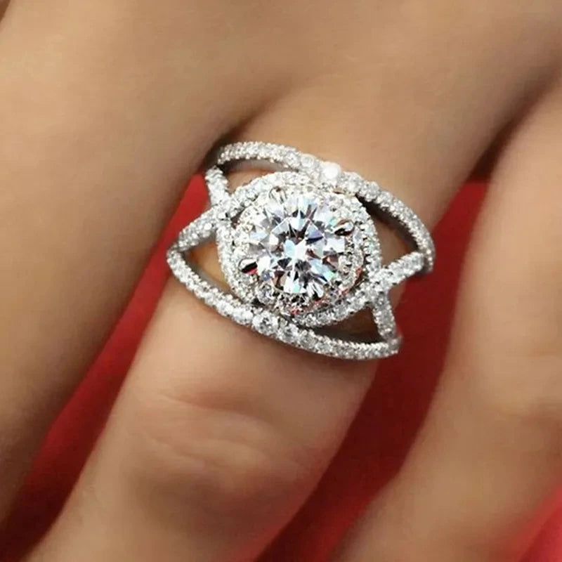 Huitan Women's Cubic Zirconia Pave Wedding Band Ring Fashion Ring Axl Q592 9