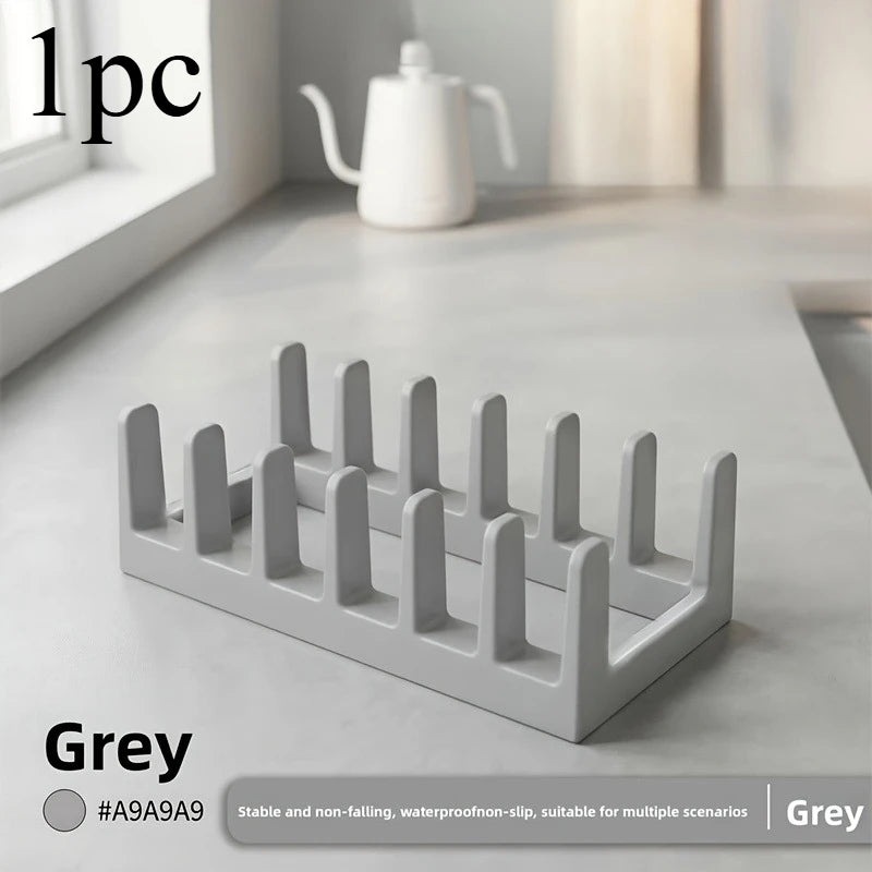 Kitchen Pot Lid Organizer & Dish Rack | Cabinet Storage Kitchen Storage Rack Axl Grey-1pc