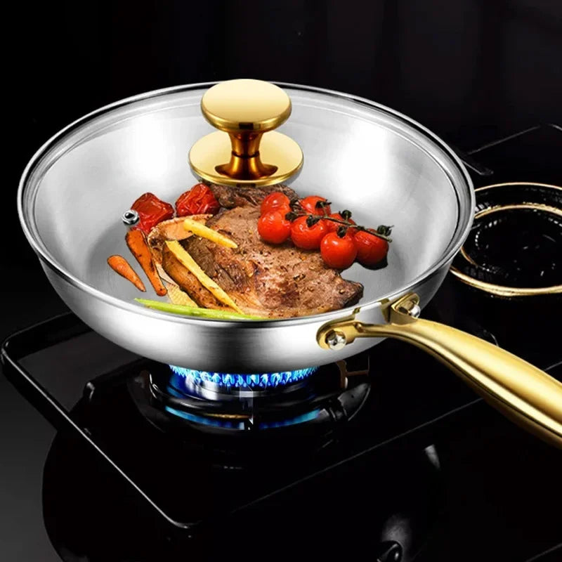 KEMORELA 3-Pc 316 Stainless Steel Non-Stick Frying Pan Set Stainless Steel Cookware Axl