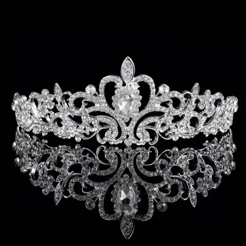 Luxury Diamond Crown Tiara – Bridal Wedding Princess Headpiece Bridal Crown Tiara Axl as picture