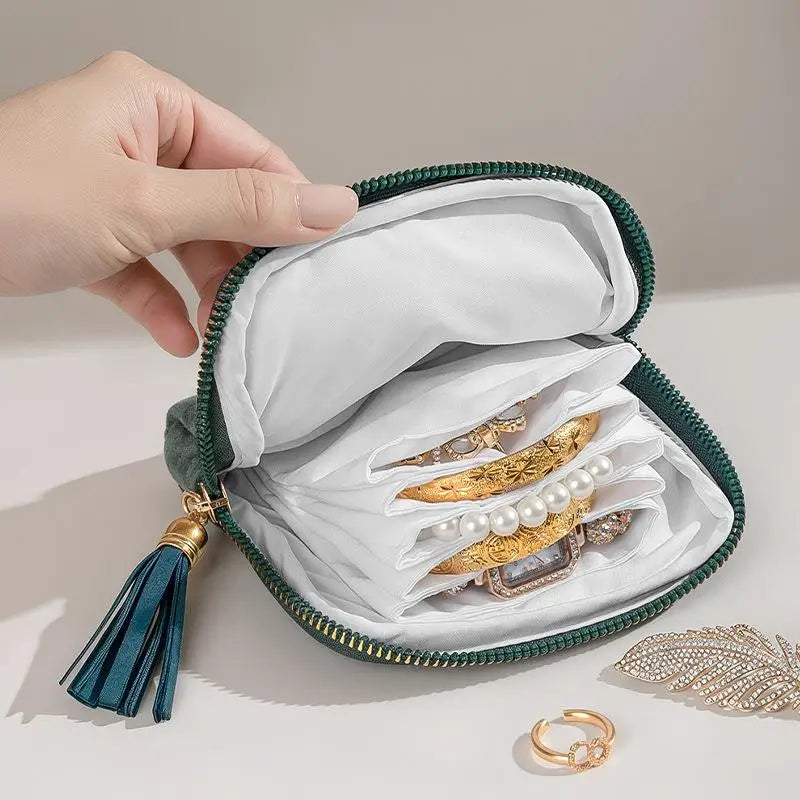 5-Layer Velvet Jewelry Storage Bag – Portable Travel Case Jewelry Storage Bag Axl