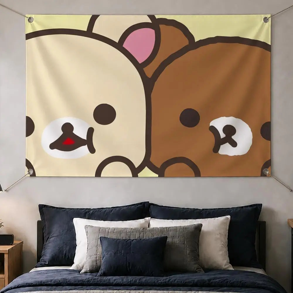 Rilakkuma Wall Hanging Flag Banner – Room & Party Decor Wall Flag Banner Axl