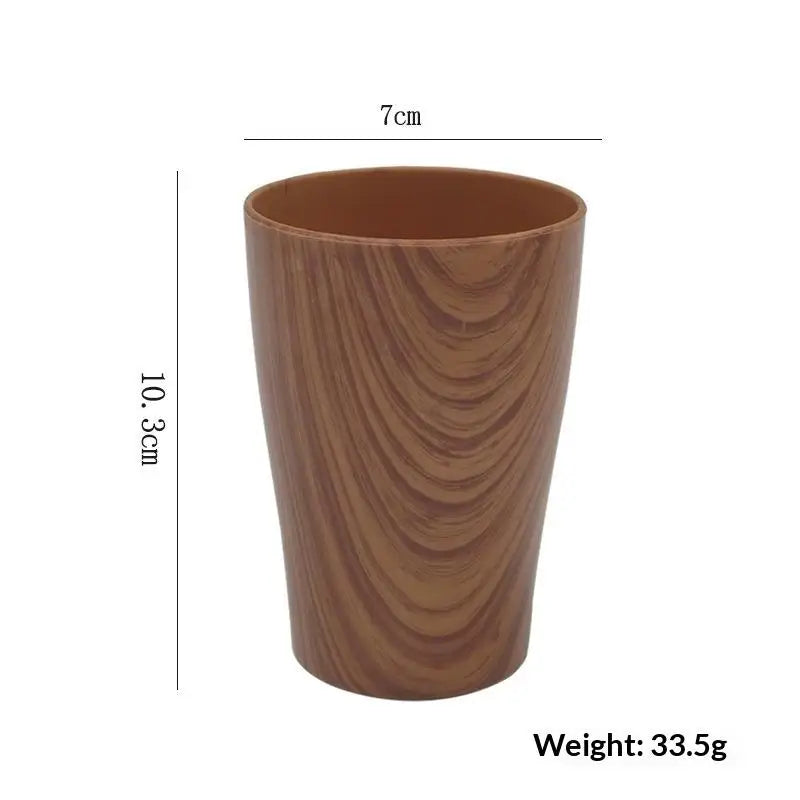 230ml Wood Grain Handmade Plastic Mug – Retro Coffee & Tea Cup Novelty Drink Mug Axl A1 230ml
