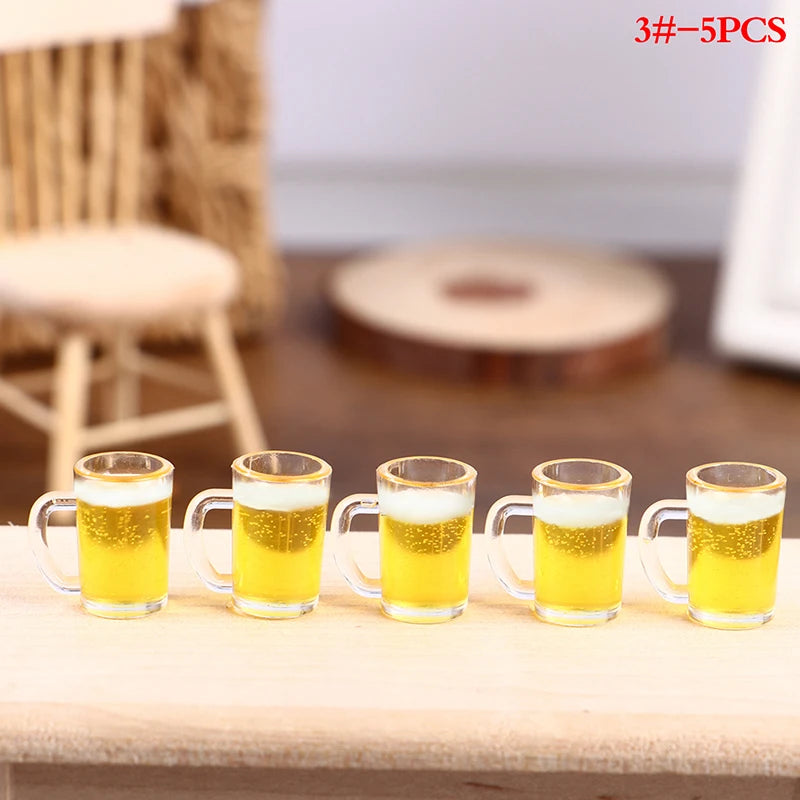 1:12 Dollhouse Miniature Wine & Beer Set – 15-Piece Resin Kit Dollhouse Miniature Set Axl C