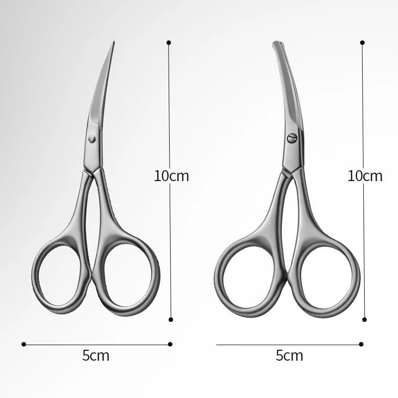 Men's Curved Nose Hair Scissors – Round Tip Stainless Steel Grooming Scissors Axl