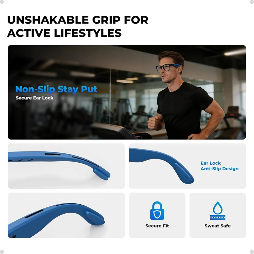 Anti-Slip Silicone Eyeglass Ear Hooks – Sweat-Resistant Grip Eyeglass Ear Hooks Axl