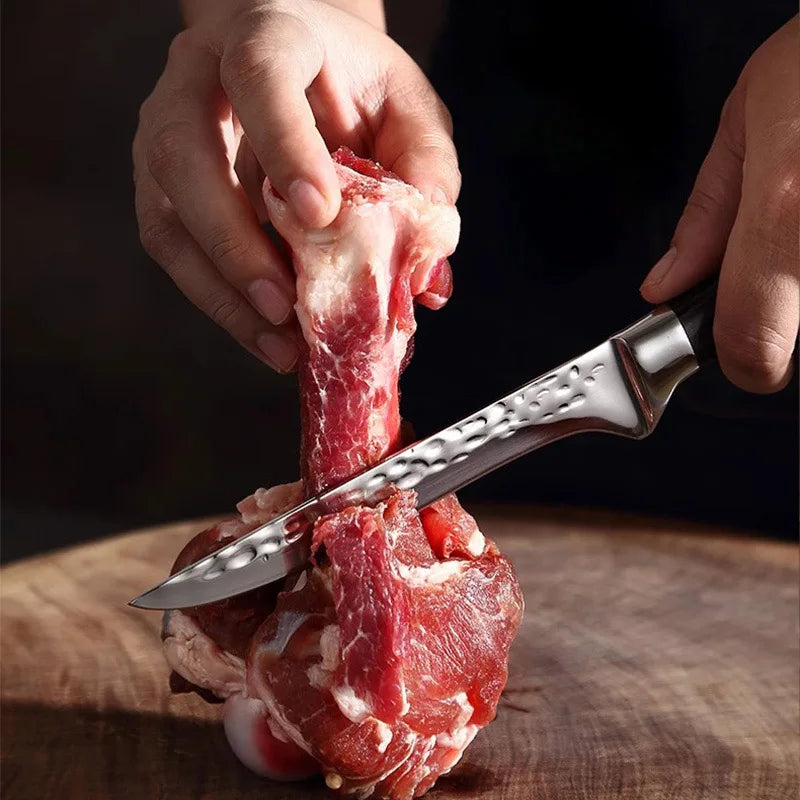 InLeung Stainless Steel Boning Knife – Sharp Wood Handle Chef Knife Boning Knife Axl