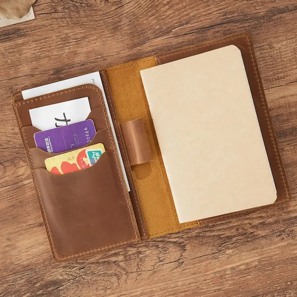 Crazy Horse Leather Journal Cover – Pen Slot & Card Holder Leather Journal Cover Axl