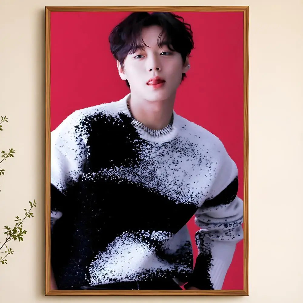 Park Ji-Hoon HD Self-Adhesive Wall Poster | Waterproof Decor Decorative Wall Poster Axl White06 60X90cmNoframe
